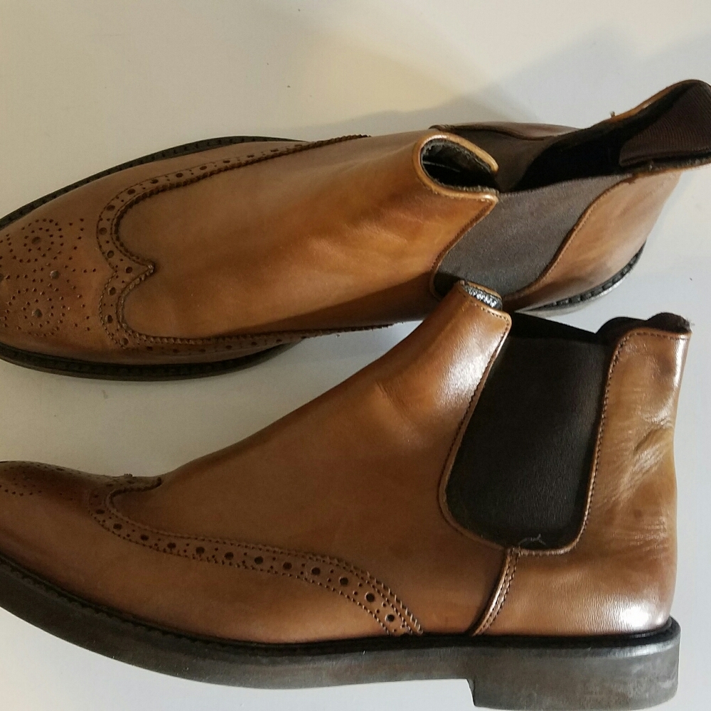 🔥 To boot NY Brown/Tan Brogue Chelsea Boots 🔥